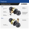 BRINKS Transitional Keyed Entry Door Knob - Matte Black Exterior