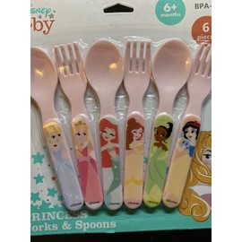 Disney Baby Princess - Juego de tenedores y cucharas de 6 piezas