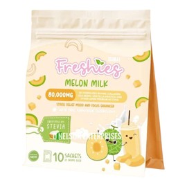 Freshies Melon Milk Collagen Drink by Juju Glow | Hydrolyzed Collagen, Goji Berry & Centella | Japan Actives | Low Calorie Nutritious Beverage | 10 Sachets