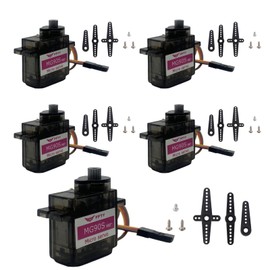 5 Pcs MG90S Servo Motor-Metal Gear 9g Micro Servo Rotation Angle 180° for RC Car Robot Helicopter, Mini Servos for Arduino Project