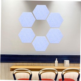 Operitacx 6 Stück Sechseckige Display -Karte sechseckiges Schwarzes Brett Pinnwand-Fliesen Bulletin -Brett Pinnwand Wandtattoo Wandaufkleber für Memoboards Polyester Sky-blue