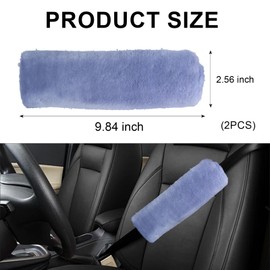 Wogomz 2 Pack Car Seatbelt Covers Shoulder Pad, Soft Faux Sheepskin Seat Belt Shoulder Cover for a Comfortable Driving, Seat Belt Shoulder Strap Covers Helps Protect Your Neck and Shoulder (Blue)