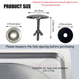 Ulifebetter Kitchen Sink Hole Cover, 2in Kitchen Sink Cover Plate Sink Sprayer Plug Faucet Hole Cover Stainless Steel Sink Hole Cap Kitchen Sink Sprayer Hole Cover for Sink Sprayer Hole