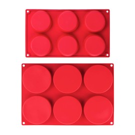 Webake - Molde de silicona para tartas (2 unidades), diseño de cacahuete, Rojo, Round Disc