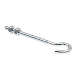 Prime-Line 9069290 Clothesline Hooks With Nuts, 1/4 inch-20 X 4-1/4 inch, Zinc Plated Steel, (10-pack)