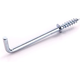 SISI UK Large 50mm/ 2-Inch Zinc Dresser Hooks Screw in Dresser Cup L Shape Hanging Hanger Cup Hangers L Screw for Hanging Party Celebration Light Strings Pack of 10.