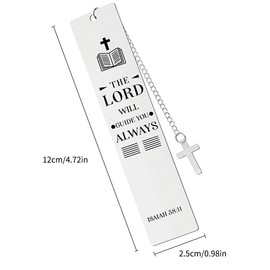 Luckious Brand Inspirational Bookmarks - Christian Religious Bible Verse Bookmarks, Perfect Gifts for Men, Godson, Goddaughter, Graduation, Christmas, and Birthday, silver