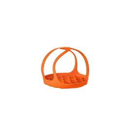 Silicone Sling Lifter, Cooker Sling With Handles Cooling Drying Rack Bakeware Sling Egg Steamer Rack for Cooking, Roasting, Drying(COLOR:Orange/6.5 Inch)