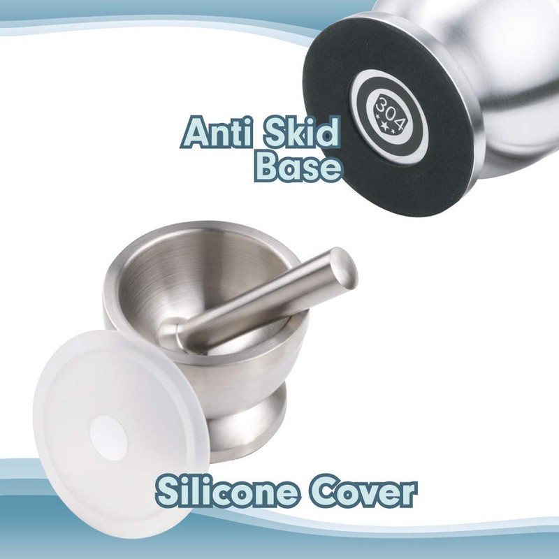 Mortar and Pestle, Sopito 18/8 Stainless Steel Spice Grinder Pill