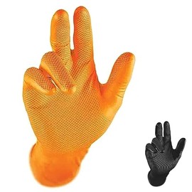 Grippaz Gloves Pack of 50, Nitrile Gloves Working Gloves Extremely Robust Non - Slip Ideal for Workshops Mechanics Industry Rubber Long-Lasting Ambidextrous Gloves Disposable Gloves (XX-Large)