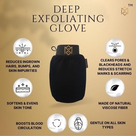 LEXFORD Body Exfoliating Glove Scrub – Deep Cleansing & Skin Renewal Mitt for Shower & Bath | Premium Reusable Exfoliation Glove for Dead Skin Removal, Smooth & Glowing Skin, Improved Circulation