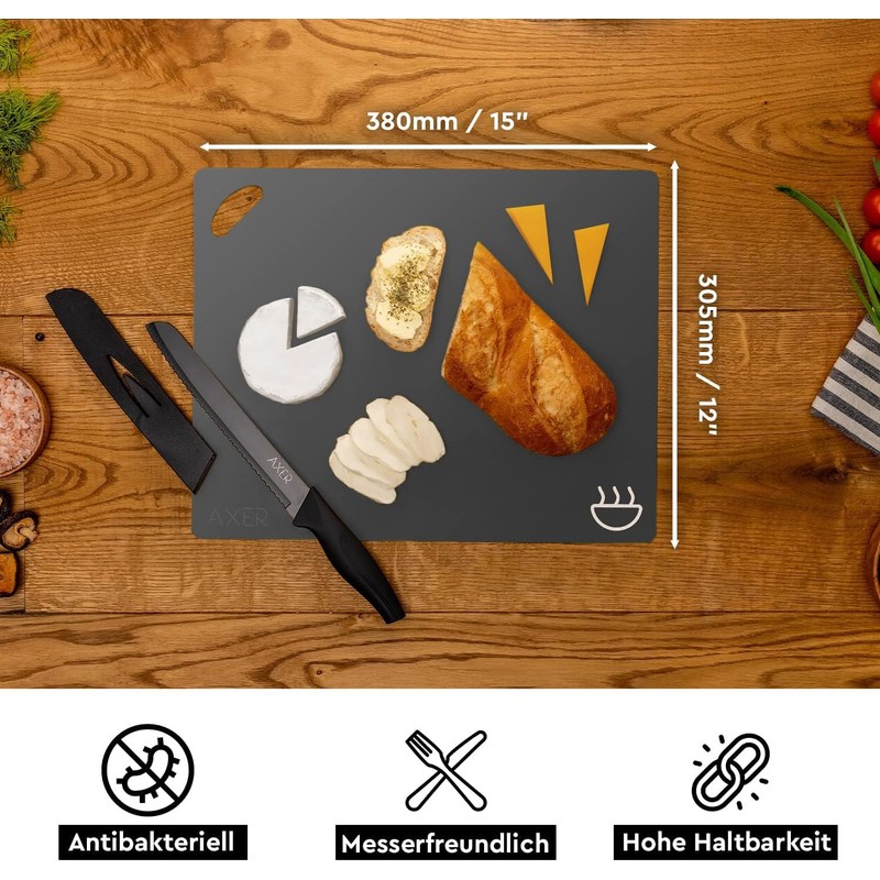 Axer Kitchen Chopping Board Plastic Large - 6-Piece Cutting Mat