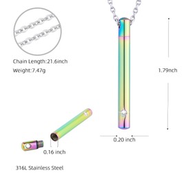 [InfuMemo] Urn Necklace Ash Stainless Steel Cylinder Cremation Jewelry Mini Urn Memorial Ash Jewelry for Women