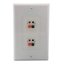 YinXiong Decorative Style 1 Gang Speaker Spring Clip Wall Plate (2.0, White)