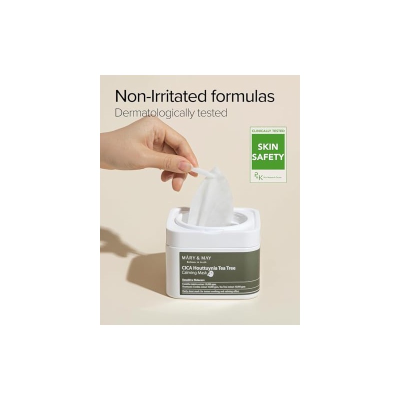 Mary&May CICA Houttuynia Tea Tree Calming Mask - Daily Pull
