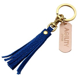 aziritexiaffa (Agility Affa) tasseruki-horuda- "itariansyurinku (Available in 7 Colors) [Tassels Keychain Genuine Leather] - blue -
