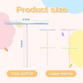 M EGA MEGACUBE 20 Pcs Flying Helicopter Toy, Hand Helicopter Spinner Toy, Hand Rub Plastic Bamboo Dragonfly Outdoor for Kids