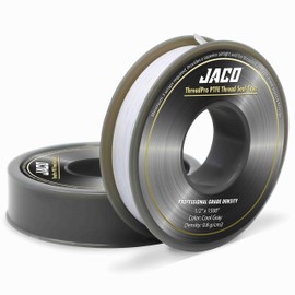 JACO ThreadPro High-Density Thread Seal Tape - 1/2" x 100 ft (Mega Roll) | Professional PTFE Pipe Sealant | Plumbers Tape (Pack of 2)