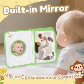 Baby First Family Photo Album Memory Book for Boys & Girls,My First Family Album with Mirror for 4x6 Baby Kids Toddlers Family Pictures-Perfect Gifts for Baby Shower Newborns Family Photos