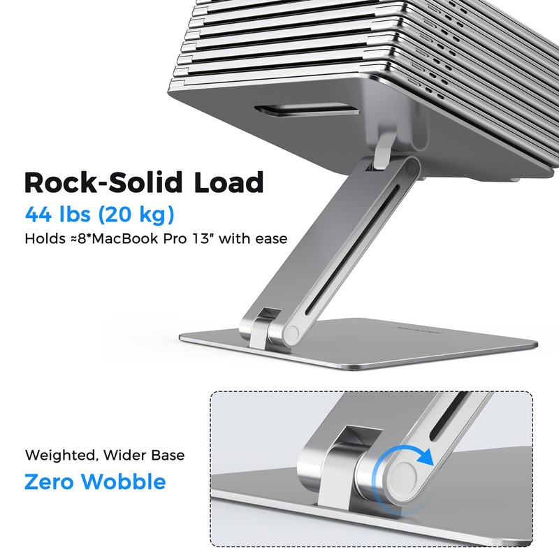 AboveTEK Laptop Stand, Adjustable Portable Computer Riser, Ergonomic Aluminum Notebook