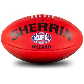 Assorted Gift Brands Sherrin Wizard AFL Leather Football Red Size 5