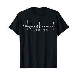 Couples Apparel For Husband And Wife Matching Husband Est 2025 Just Married Honeymoon Hubby Wedding Couple T-Shirt