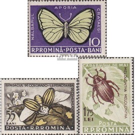 Romania 1586-1588b (complete.issue.) 1956 Harmful Insects (Stamps for collectors) Butterflies