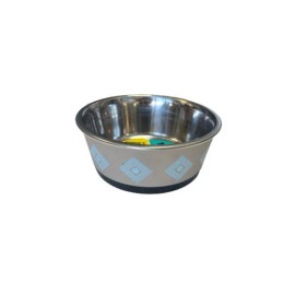 Pet Zone Deluxe Stainless Steel Bowl Medium 4cups Dog, cats, small animals, etc - Gray