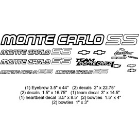 BiggyGraphics HUGE PACK OF MONTE CARLO SS ASSORTMENT VINYL DECALS