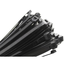 CRINSTON - 1000 Cable Ties 300 x 3.6 mm - UV Resistant - Minimum Tensile Strength 18.3 kg - Black