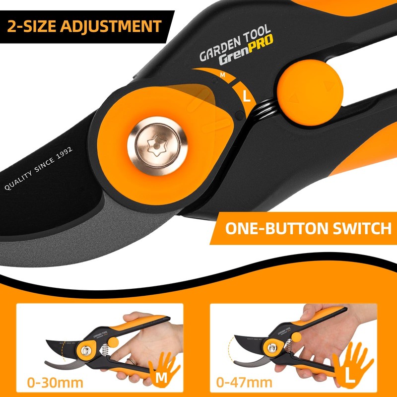 GrenPRO Bypass Pruning Shears SK-5 Steel, 35mm Heavy Duty Garden