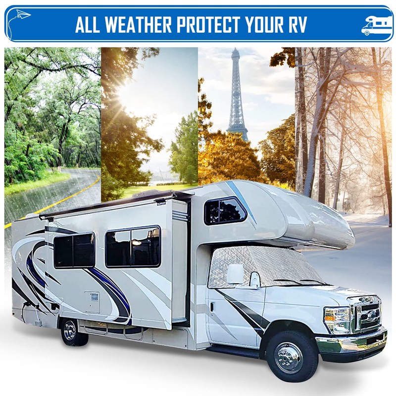 Komsepor RV Windshield Cover Compatible with Ford E450 Class C