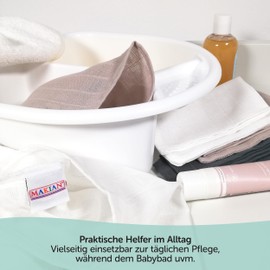 MAKIAN 6 Stück Baby Waschhandschuh klein, 15x20 cm - Waschlappen Set, Mullwaschhandschuh aus 100% Baumwolle, ÖkoTex Standard 100 geprüft - Graphit/Greige/Weiß