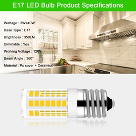 TZLONMFG KEI D28x kel 2816x Refrigerator Bulb 3W E17 LED Fridge Light Bulb Kei 125v 40W Appliance Bulbs, 5304522314 5304517886 Natural White 4000K 100V-265V Fridge Lamp, 2-Pack