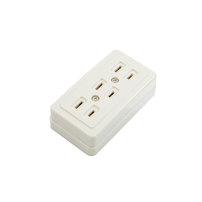 Maxar Electric Triple Outlet for Electrical Installations, White, 1 Piece