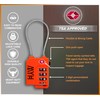 MYH Luggage Padlocks (2X Orange, Combination Lock)
