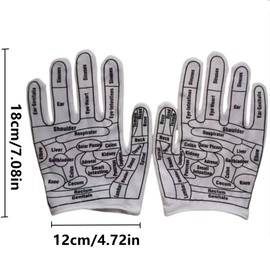 2 Pcs Reflexology Tools Facial Reflexology Tool Reflexology Hand Gloves Hand Reflexology Tools Print Mittens for Correctly Stimulating Hand Acupoints Massa