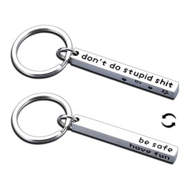 Funny Son Daughter Gifts from Mom,Don't Do Stupid Sht Keychain,Christmas Gifts for Men Teen Kids Adult,Stocking Stuffers for Kids,Birthday Graduation Gifts for Boys Girls,Dad New Driver Gifts