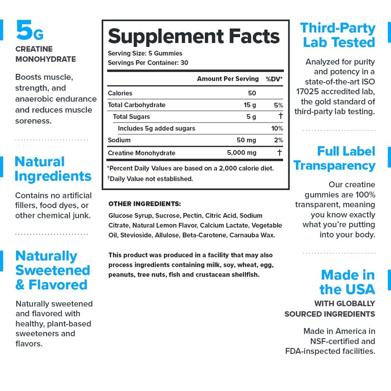 LEGION Creatine Monohydrate Gummies – Clean Chewable Creatine Supplement for
