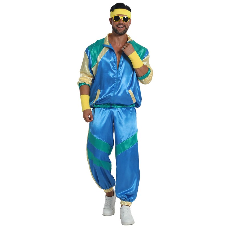 Aibaowedding 80s Outfit, Men's Retro Tracksuit for Women, Bad Taste