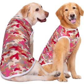 apott 2PCS Dog Mesh T-Shirt Pet Cooling Shirts Red Summer Clothes Costume for Medium Large Puppy Dogs, 6XL