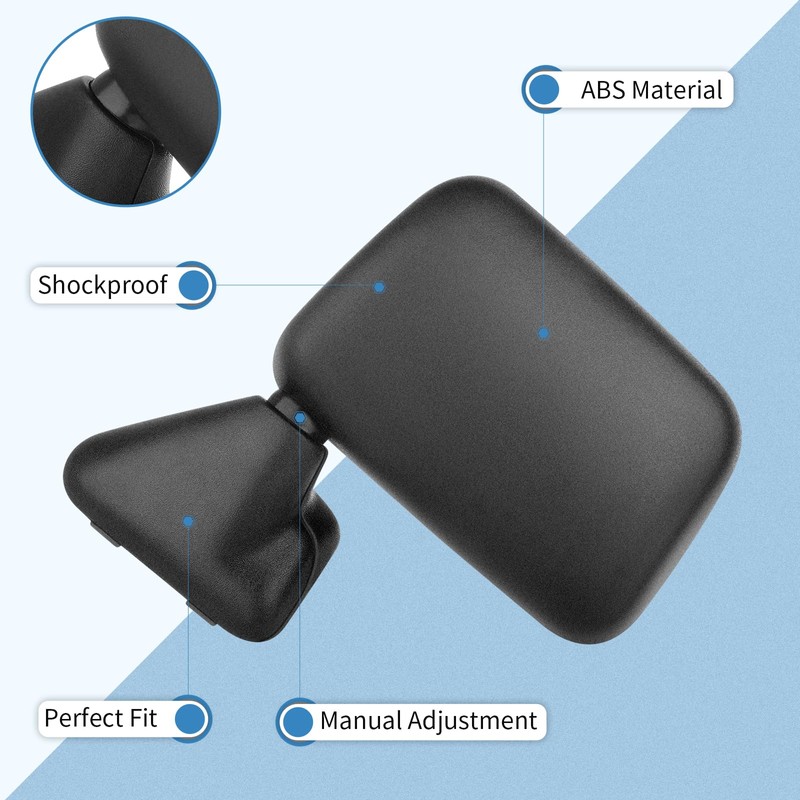 ECCPP Manual Side View Mirrors Left & Right Pair Set