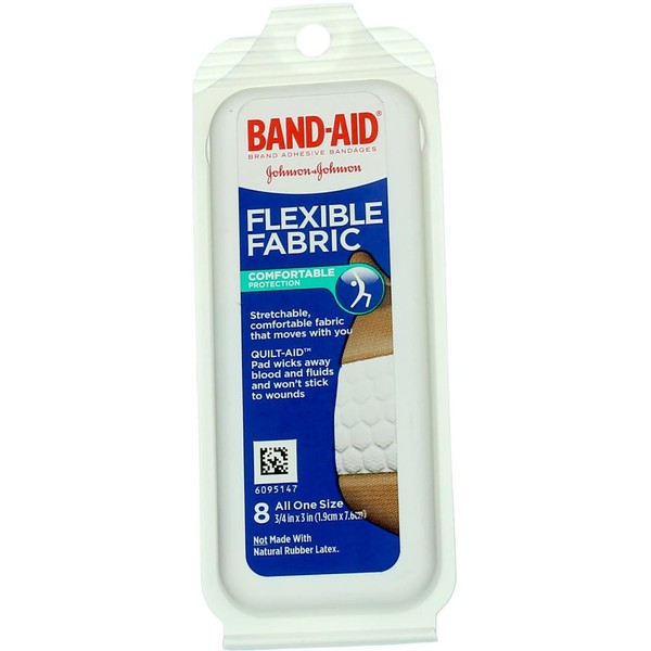 Band-AID® Brand Flexible Fabric Bandages All One Size Travel Pack, 8 Count (Pack of 6)