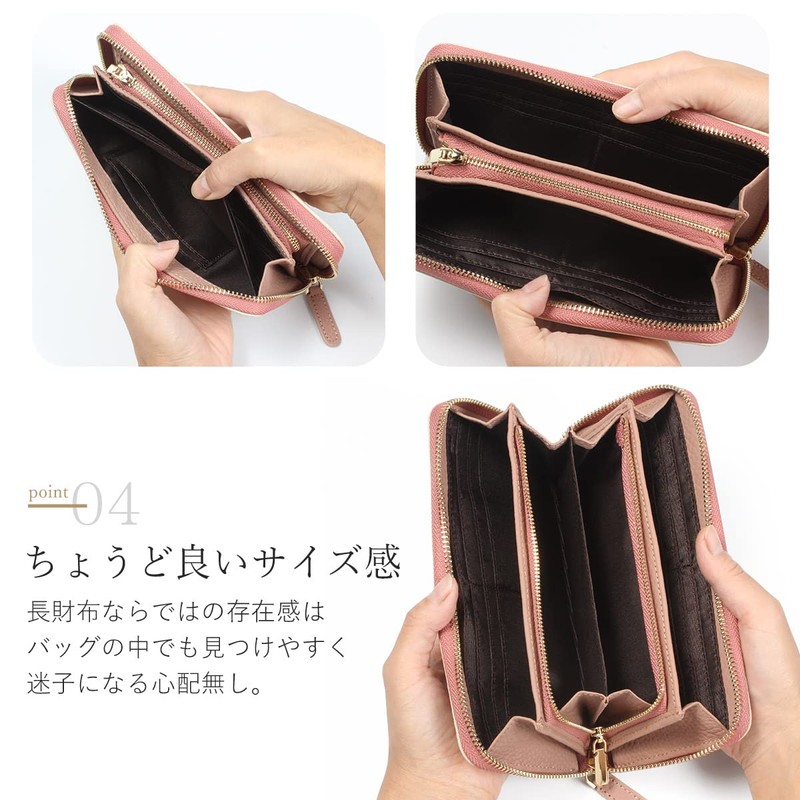 [Blanpom] Wallet Women's Genuine Leather Long Wallet Long Wallet Bi-color