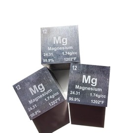 Magnesium Metal Cube for Scientific Research and Education, Magnesium Block for Metal Processing, Specification 1inch
