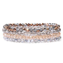 GoPaw Women's Crystal Bead Bracelet, Multilayer Stone Bracelet, Women's Crystal Beads Bracelet, Couple/Friendship/Partner Bracelets, Glass bead, Glass bead