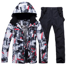 YEEFINE Men's Ski Jacket and Pants Set Waterproof Mountain Snow Snowboard Jacket Winter Outdoor Windproof Snowsuit