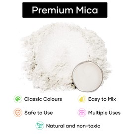 HTVRONT Mica Powder for Epoxy Resin - 1.76 oz/50g Pearl White Mica Powder, Mica Pigment Powder for Soap Making, Resin, Candle Making, Bath Bomb