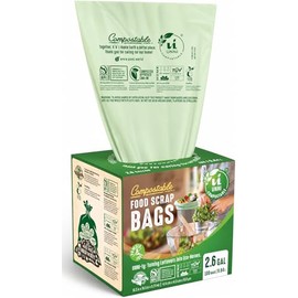 UNNI ASTM D6400 Bolsas de basura 100% compostables, 2.6 galones, 9.84 litros, 100 unidades, extra gruesas 0.71 mils, bolsas de basura de cocina pequeñas, US BPI y Europa OK Compost Home, San Francisco