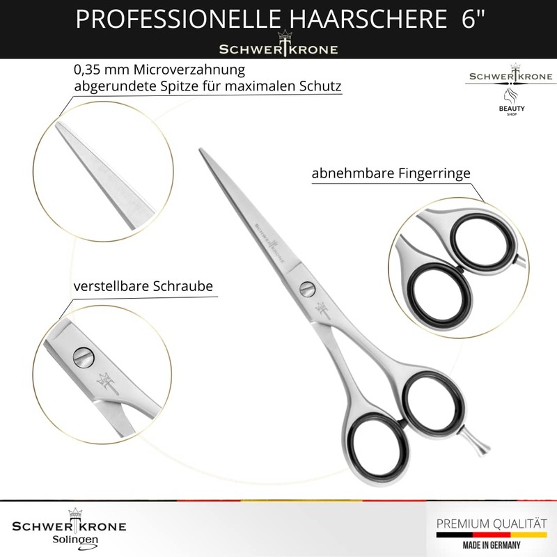 Schwertkrone Hair Cutting Scissors, Hair Scissors, Hairdressing Scissors, Made in